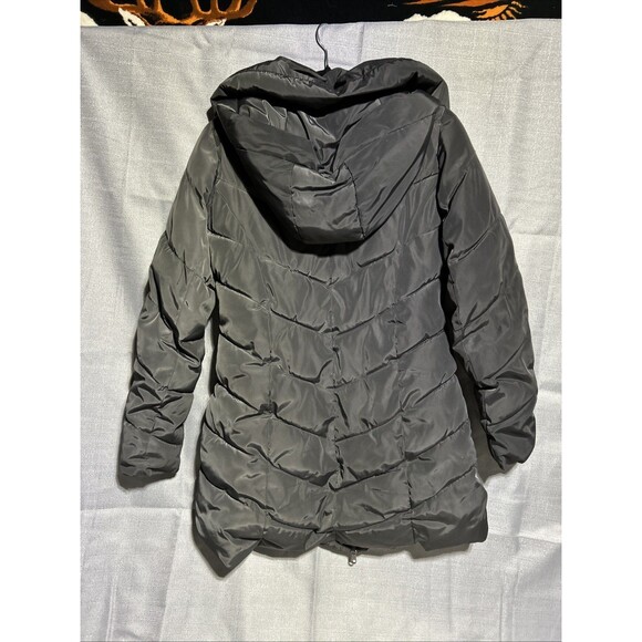Steve Madden womens Puffer Coat Parka Size m winter Jacket Gray Pleated - Picture 3 of 5